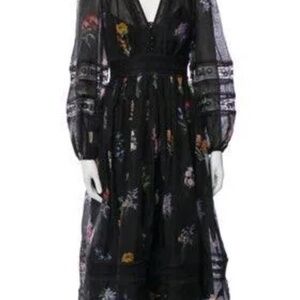 Zimmermann natura lace black floral 2024 size 2